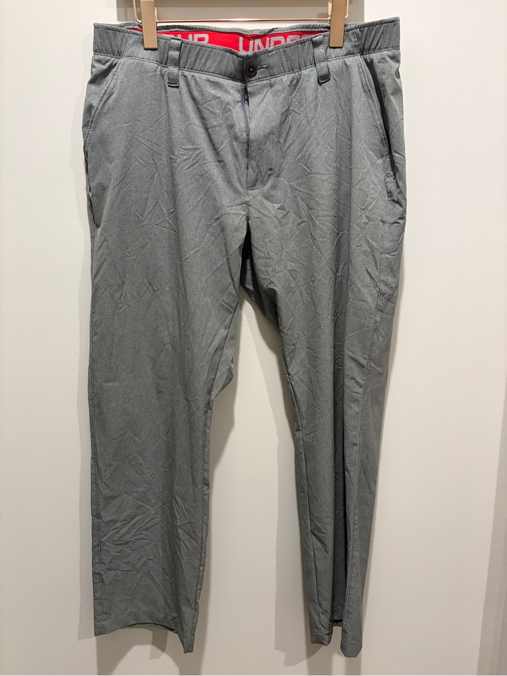 Mens Medium Grey Performance Chino Golf Pants